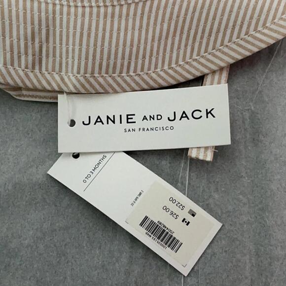 Janie and Jack Beige Striped Bucket Hat - Picture 3 of 8